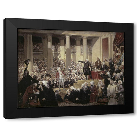 The Church of Marissel near Beauvais Black Modern Wood Framed Art Print with Double Matting by Corot, Jean-Baptiste-Camille