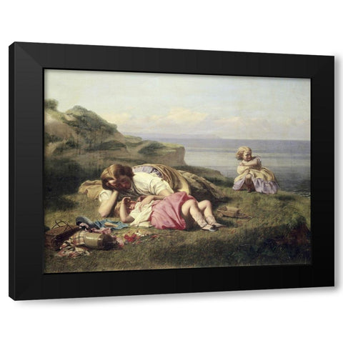 Happy Days Black Modern Wood Framed Art Print with Double Matting by Crosby, William