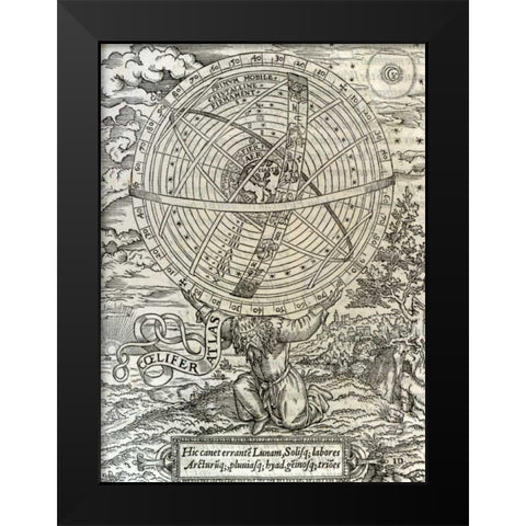 The Cosmographical Glasse Black Modern Wood Framed Art Print by Cuningham, William