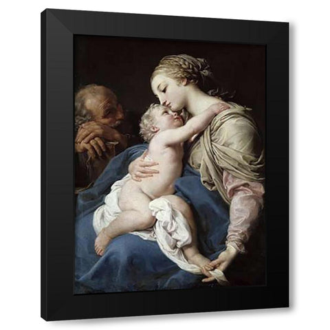 The Family Black Modern Wood Framed Art Print by Da Camerino, Girolamo di Giovanni