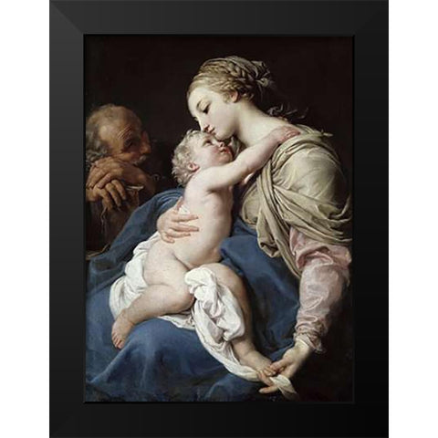 The Family Black Modern Wood Framed Art Print by Da Camerino, Girolamo di Giovanni