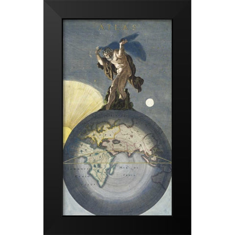 Atlas Black Modern Wood Framed Art Print by Danckerts, Justus