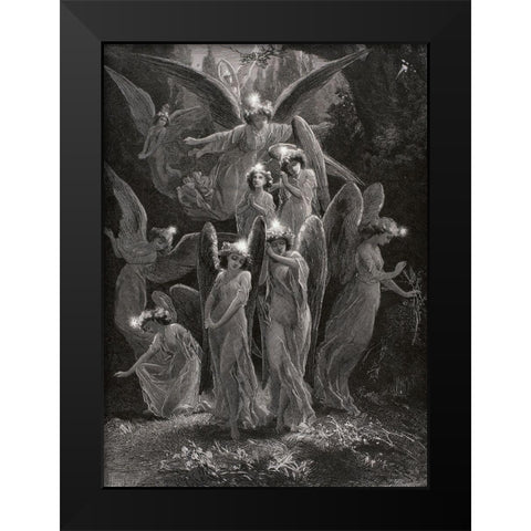 The Dews of Evening, c.1874 Black Modern Wood Framed Art Print by Davis, John S.