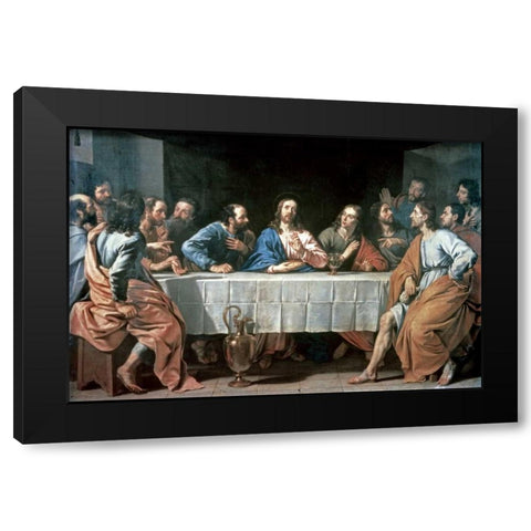 The Last Supper Black Modern Wood Framed Art Print with Double Matting by De Champaigne, Philippe
