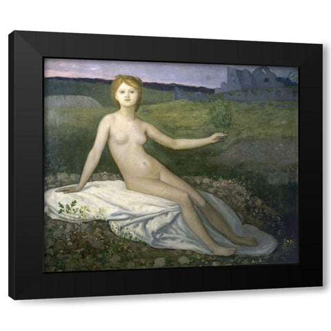 Hope Black Modern Wood Framed Art Print with Double Matting by de Chavannes, Pierre Puvis