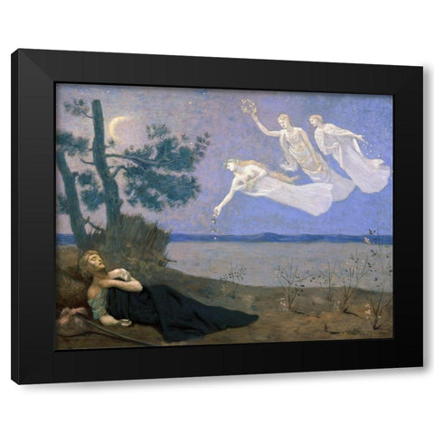 The Dream Black Modern Wood Framed Art Print by de Chavannes, Pierre Puvis