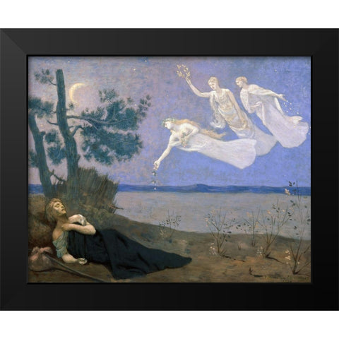 The Dream Black Modern Wood Framed Art Print by de Chavannes, Pierre Puvis