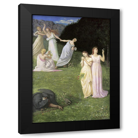 The Reaper Black Modern Wood Framed Art Print by de Chavannes, Pierre Puvis