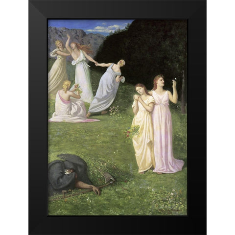 The Reaper Black Modern Wood Framed Art Print by de Chavannes, Pierre Puvis