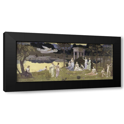 The Sacred Forest Beloved by the Arts and Muses Black Modern Wood Framed Art Print with Double Matting by de Chavannes, Pierre Puvis