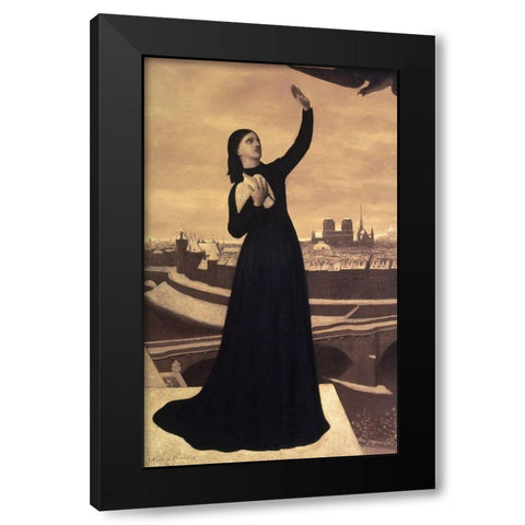 The White Rock (Le Rocher Blanc) Black Modern Wood Framed Art Print by de Chavannes, Pierre Puvis