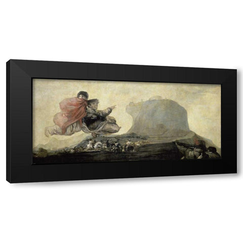 El Aquelarre Black Modern Wood Framed Art Print with Double Matting by De Goya, Francisco