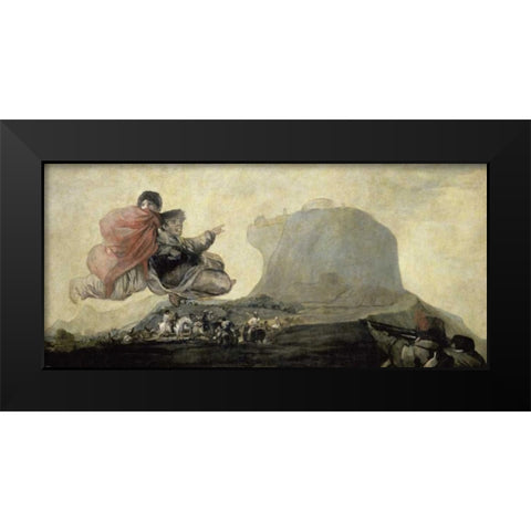 El Aquelarre Black Modern Wood Framed Art Print by De Goya, Francisco