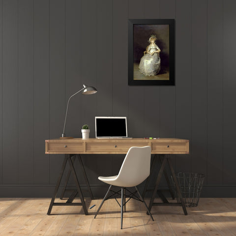 The Countess of Chichon Black Modern Wood Framed Art Print by Goya, Francisco De