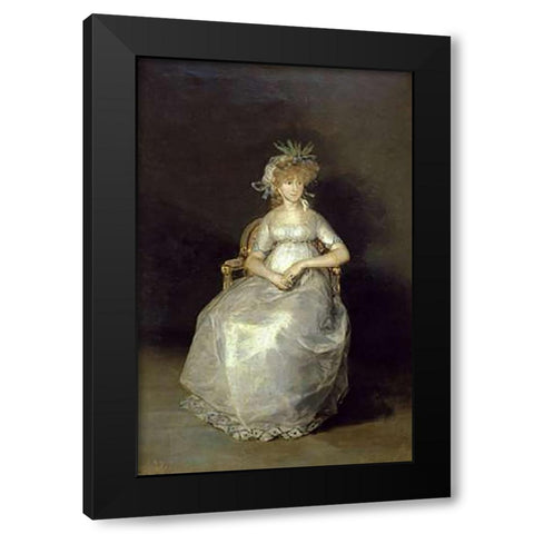 The Countess of Chichon Black Modern Wood Framed Art Print with Double Matting by Goya, Francisco De