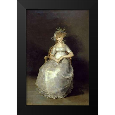 The Countess of Chichon Black Modern Wood Framed Art Print by Goya, Francisco De