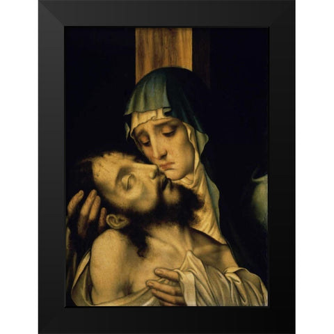 The Pieta Black Modern Wood Framed Art Print by De Morales, Luis