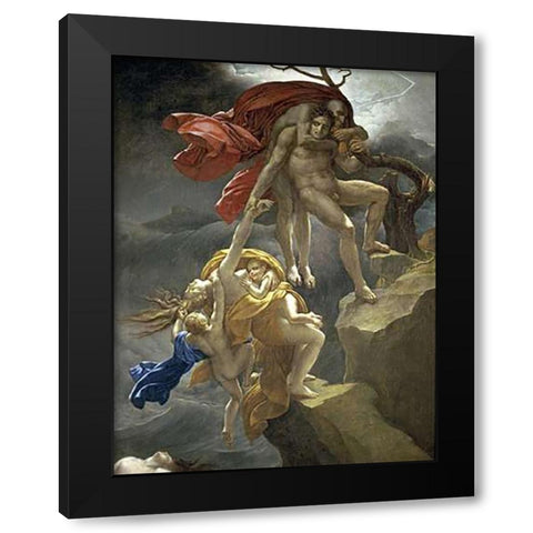 Scene of the Flood Black Modern Wood Framed Art Print with Double Matting by De Roucy-Trioson, Anne Girodet