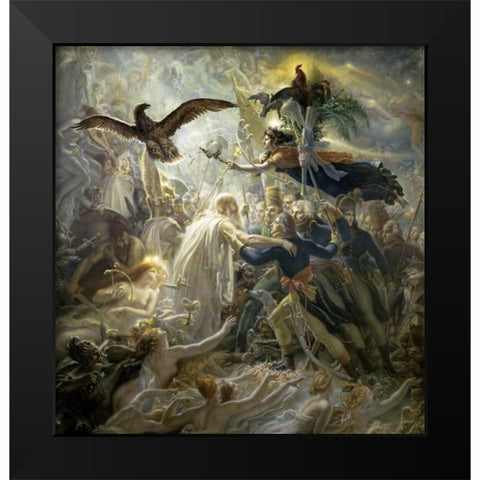 The Shadows of the French Warriors Led by the Victory Black Modern Wood Framed Art Print by De Roucy-Trioson, Anne Girodet
