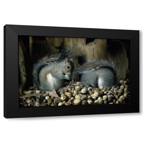 Les Gloutons Black Modern Wood Framed Art Print by Decker, Joseph