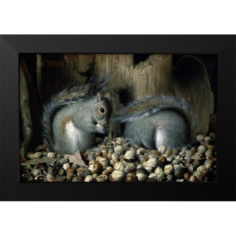 Les Gloutons Black Modern Wood Framed Art Print by Decker, Joseph