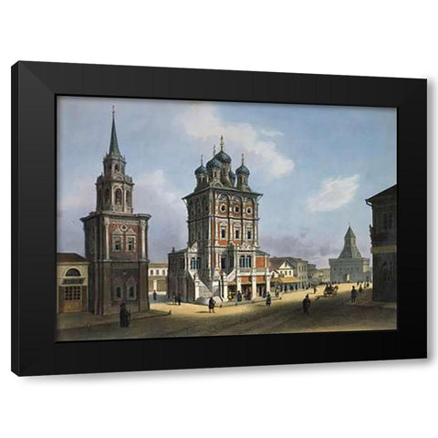 Saint Nicholas Church on Ilynka Street Black Modern Wood Framed Art Print with Double Matting by Dietz, Feodor
