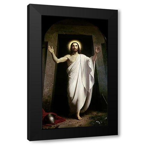 The Resurrection Black Modern Wood Framed Art Print with Double Matting by Dorph, Anton Laurids Johannes