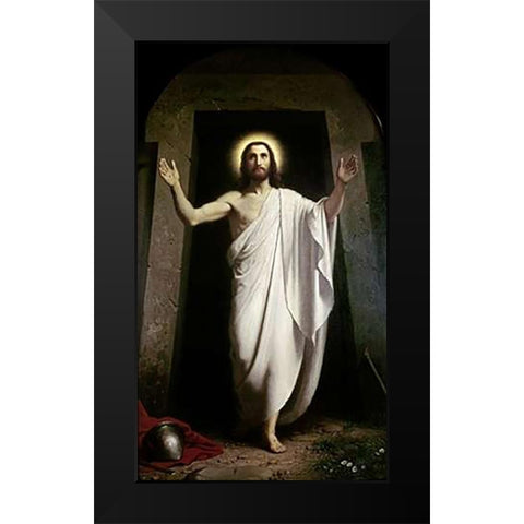 The Resurrection Black Modern Wood Framed Art Print by Dorph, Anton Laurids Johannes