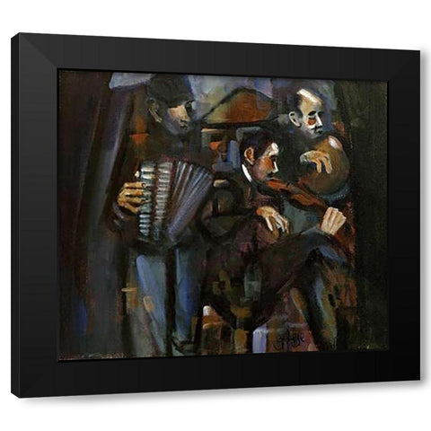 Musical Forms Black Modern Wood Framed Art Print by Dunne, George