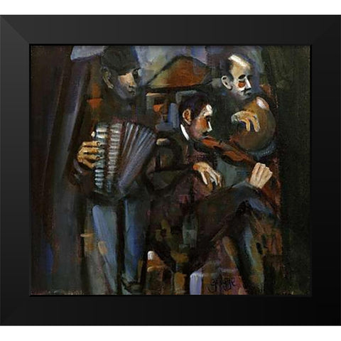 Musical Forms Black Modern Wood Framed Art Print by Dunne, George