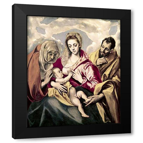 Madonna Feeding Museumist Black Modern Wood Framed Art Print with Double Matting by Greco, El