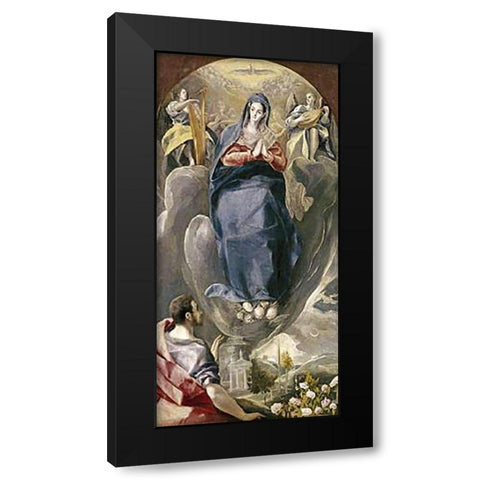 The Immaculate Conception Black Modern Wood Framed Art Print by Greco, El