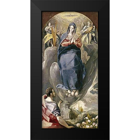 The Immaculate Conception Black Modern Wood Framed Art Print by Greco, El