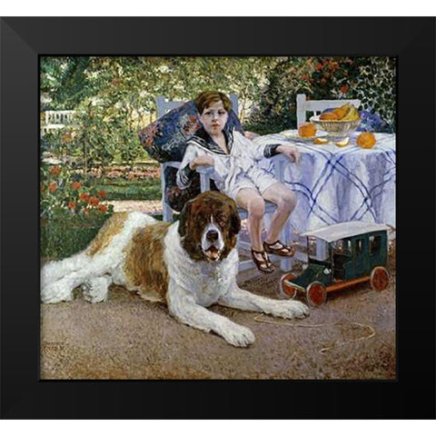 Dos Buenos Amigos Black Modern Wood Framed Art Print by Fader, Fernando