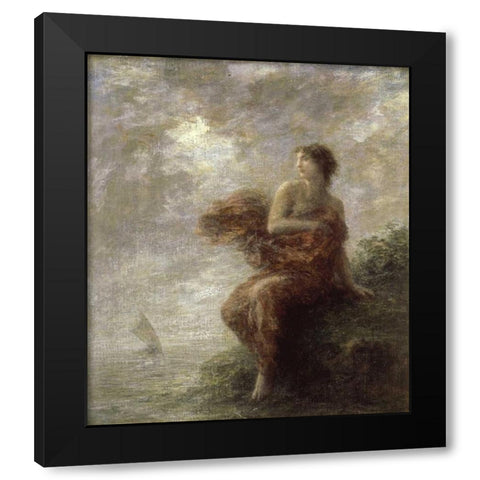 Ariadne Black Modern Wood Framed Art Print with Double Matting by Fantin-Latour, Henri