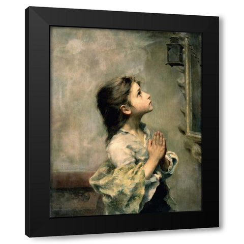 Girl Black Modern Wood Framed Art Print with Double Matting by Ferruzzi, Roberto