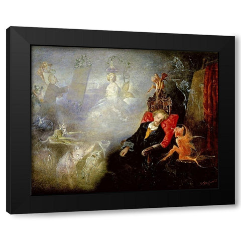 The Painters Dream Black Modern Wood Framed Art Print by Fitzgerald, John Austen