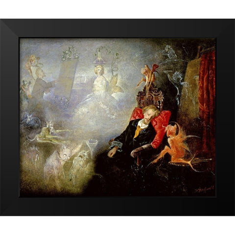 The Painters Dream Black Modern Wood Framed Art Print by Fitzgerald, John Austen