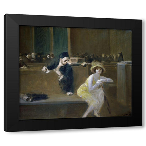 Courtroom Scene Black Modern Wood Framed Art Print with Double Matting by Forain, Jean-Louis