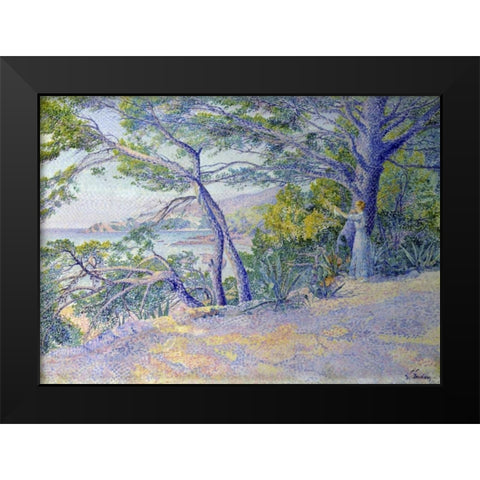Sous les Pins a Carqueiranne Black Modern Wood Framed Art Print by Gaidan, Louis