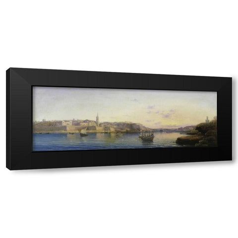 Valetta Harbour, Malta; and Medina, Malta Black Modern Wood Framed Art Print with Double Matting by Galea, Luigi