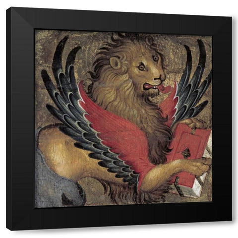 Lion in Majesty Black Modern Wood Framed Art Print by Giambono, Michele