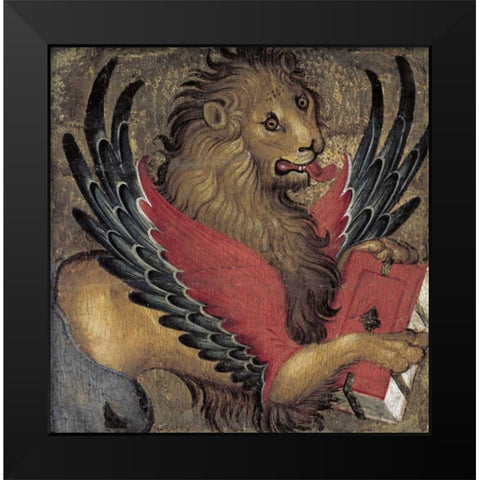 Lion in Majesty Black Modern Wood Framed Art Print by Giambono, Michele