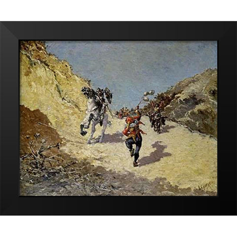 Don Quixote Baldomer Black Modern Wood Framed Art Print by Gimenez, Baldomer Galofre