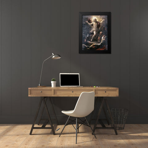 The Resurrection Black Modern Wood Framed Art Print by Giordano, Luca