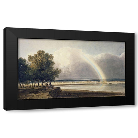 Rainbow on the Exe Black Modern Wood Framed Art Print by Girtin, Thomas
