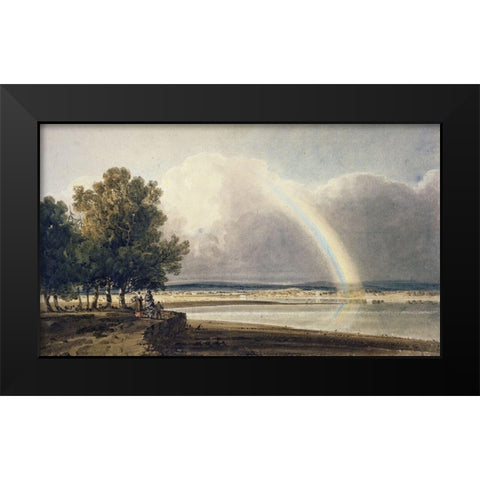 Rainbow on the Exe Black Modern Wood Framed Art Print by Girtin, Thomas