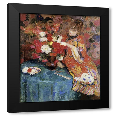 Le Kimono Black Modern Wood Framed Art Print by Godfrinon, Ernst Jean Joseph