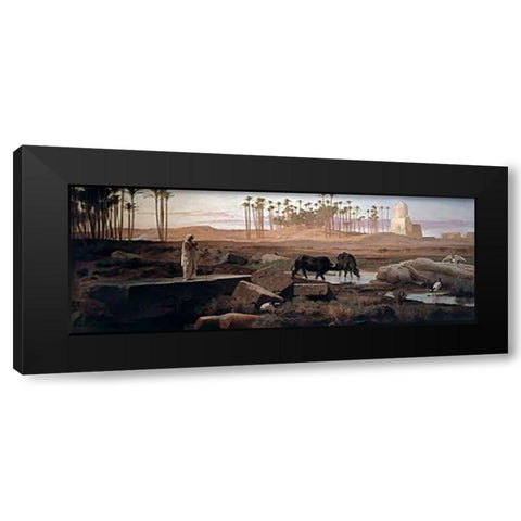 Memphis Black Modern Wood Framed Art Print by Goodall, Frederick