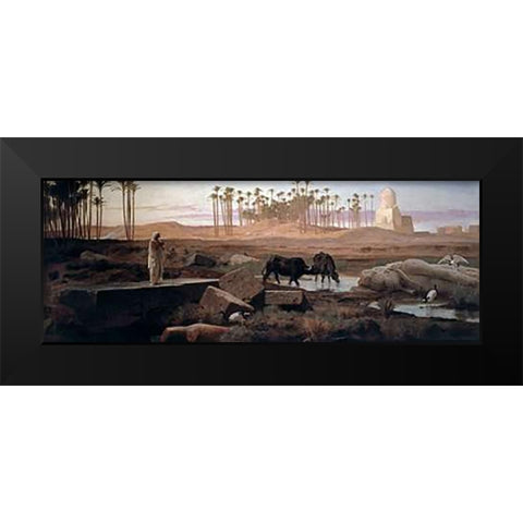 Memphis Black Modern Wood Framed Art Print by Goodall, Frederick